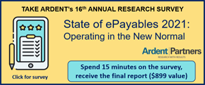 Ardent's 2021 State of ePayables market research survey is now live. If you are a practitioner, please consider taking 15 minutes to complete this survey: ow.ly/eUQh50Eoky8 #ePayables #APautomation