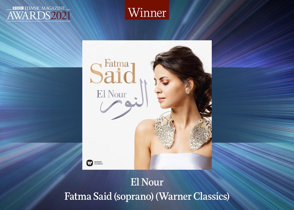 "El Nour" received its first award today!!! 🎉
A massive thank you to the BBC <a href="/MusicMagazine/">BBC Music Magazine</a> for awarding #ElNour VOCAL ALBUM OF THE YEAR and for the amazing NEWCOMER AWARD! And thanks to everybody who voted for my album from all over the world. 💙