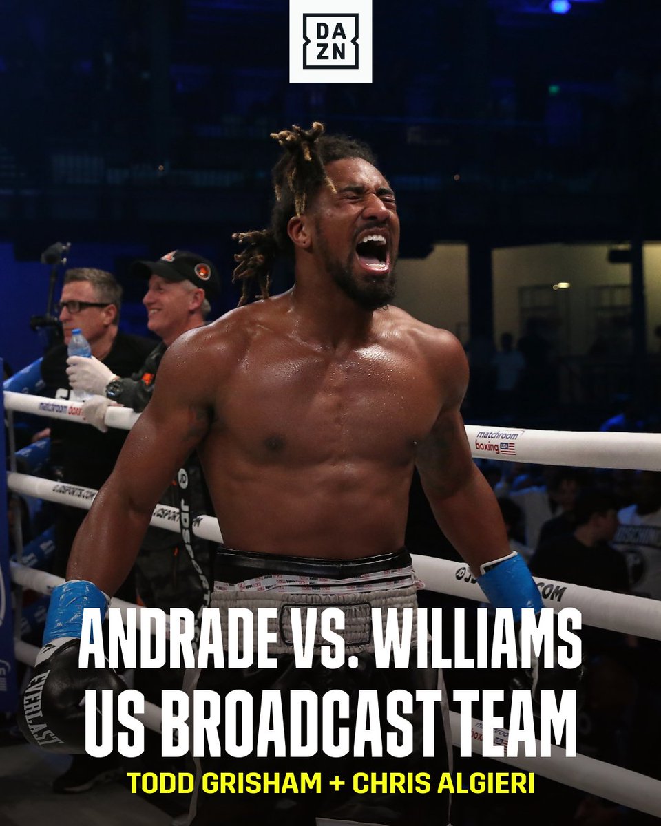 Dazn Boxing 𝚃𝚠𝚘 𝚆𝚊𝚢𝚜 𝚃𝚘 𝚆𝚊𝚝𝚌𝚑 There Will Be Two Sets Of Commentary Teams On The Call For Andradewilliams This Saturday Dazn Boxing 𝚃𝚠𝚘 𝚆𝚊𝚢𝚜 𝚃𝚘 𝚆𝚊𝚝𝚌𝚑 There Will Be Two Sets Of Commentary Teams On The Call For Andradewilliams This Saturday