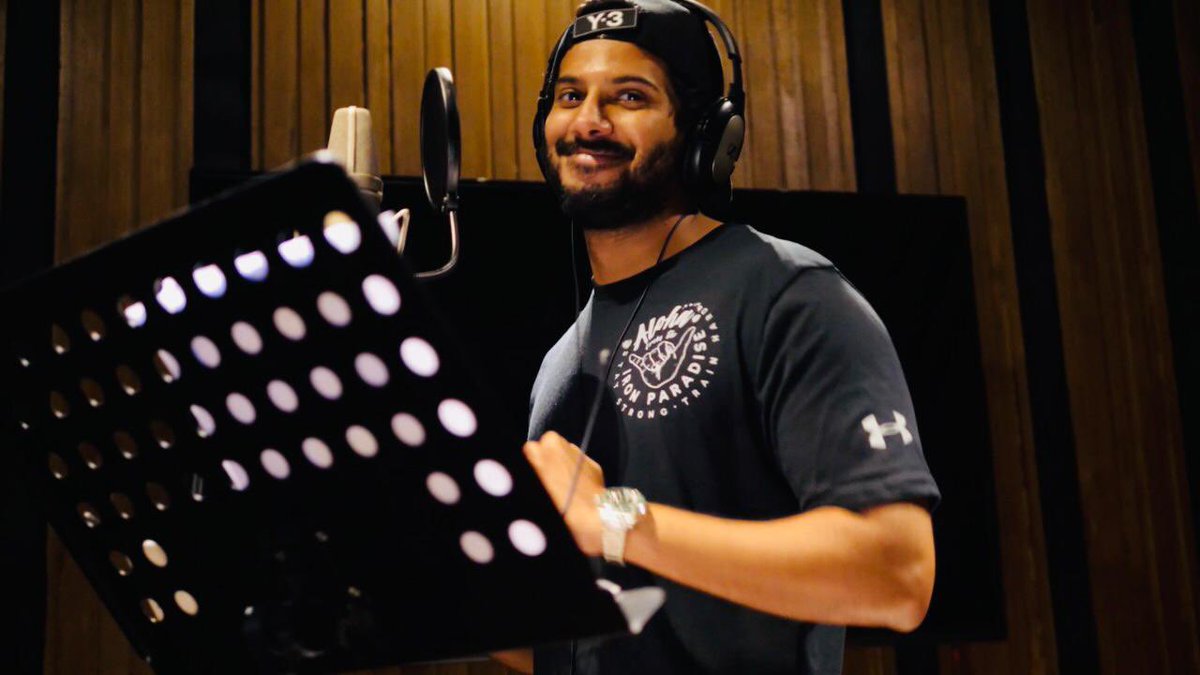 Caught behind the mike🎙! #DulquerSalman sings in Tamil for the first time in the romantic comedy #HeySinamika, dir by @BrindhaGopal1 . @jiostudios @dulQuer @MsKajalAggarwal @aditiraohydari  @madhankarky @govind_vasantha #HappyPuthandu! #HappyVishu!