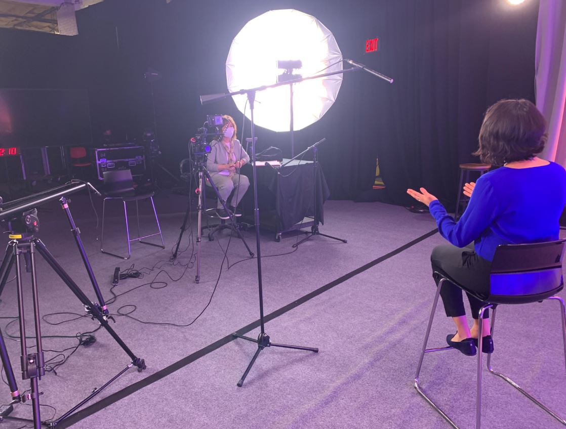 MysticMyRWA's tweet photo. Join us in congratulating the #ResilientMysticCollaborative, recipients of the @ebcne Nonprofit Leadership award! MyRWA's own @JulieWormser & @melaniegarate pictured here--in a video shoot as part of the award! Celebrate w/ us @ 5pm on 6/10. Register>>> https://t.co/rsSOU9Y5B7! https://t.co/R3RuQiRX5e