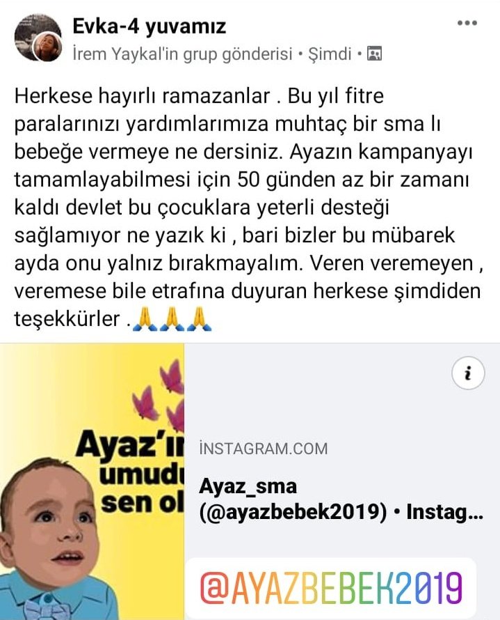 Citirgevrekk's tweet photo. #ayazbebek belki de sizlerden gelen bir fitre paralarıyla kampanyasını tamamlayıp tedavisine uçucak. Kampanya da bir katkınız olsun istemez misiniz? @ayazbebek2019 https://t.co/xaX9ht2hxV