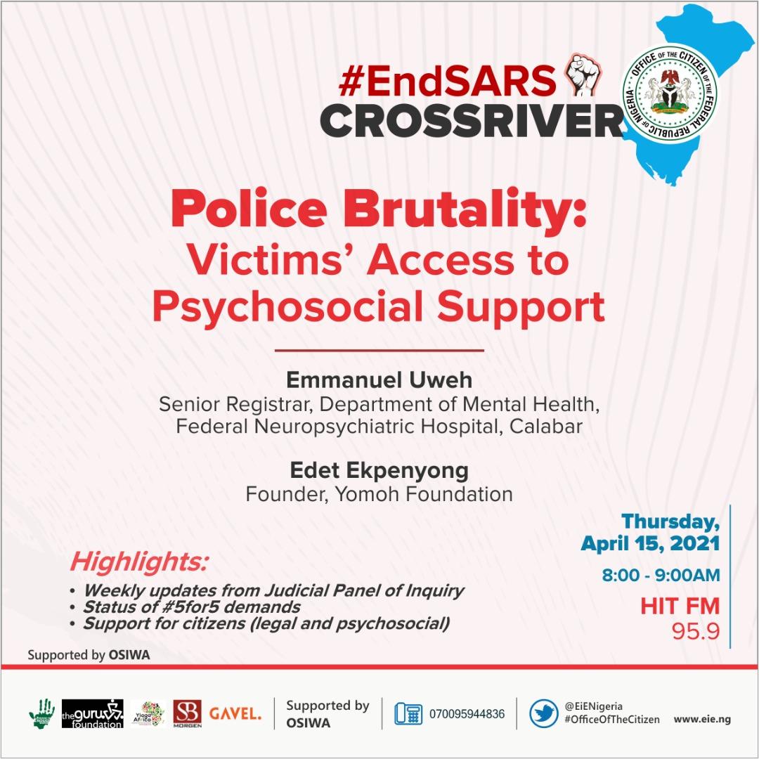 GuruFoundation1's tweet photo. Straight from #TheGuruFoundation and #EIENigeria...

Tune in to HitFM,95.9fm, #officeofthecitizen, as we address the psychosocial and mental supports Victims of Police Brutality can get...
Don't miss out! Drop your questions, comments and ideas and feel free to call in!
#EndSARS https://t.co/la4jvZL2jN