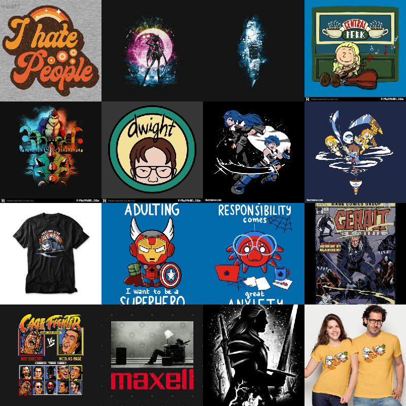 dayoftheshirt's tweet photo. New shirts for Apr 14. Including Smelly Peanuts, Nicolas Cage Fighter - Conair Tour Edition, A Sea of Stars, Sailor Storm, The Limitless Sky, Horror at Blaviken!, Dwight, Lost In Space, &amp; White Wolf. https://t.co/Np6r0e8T0K https://t.co/exp1WWkBCv