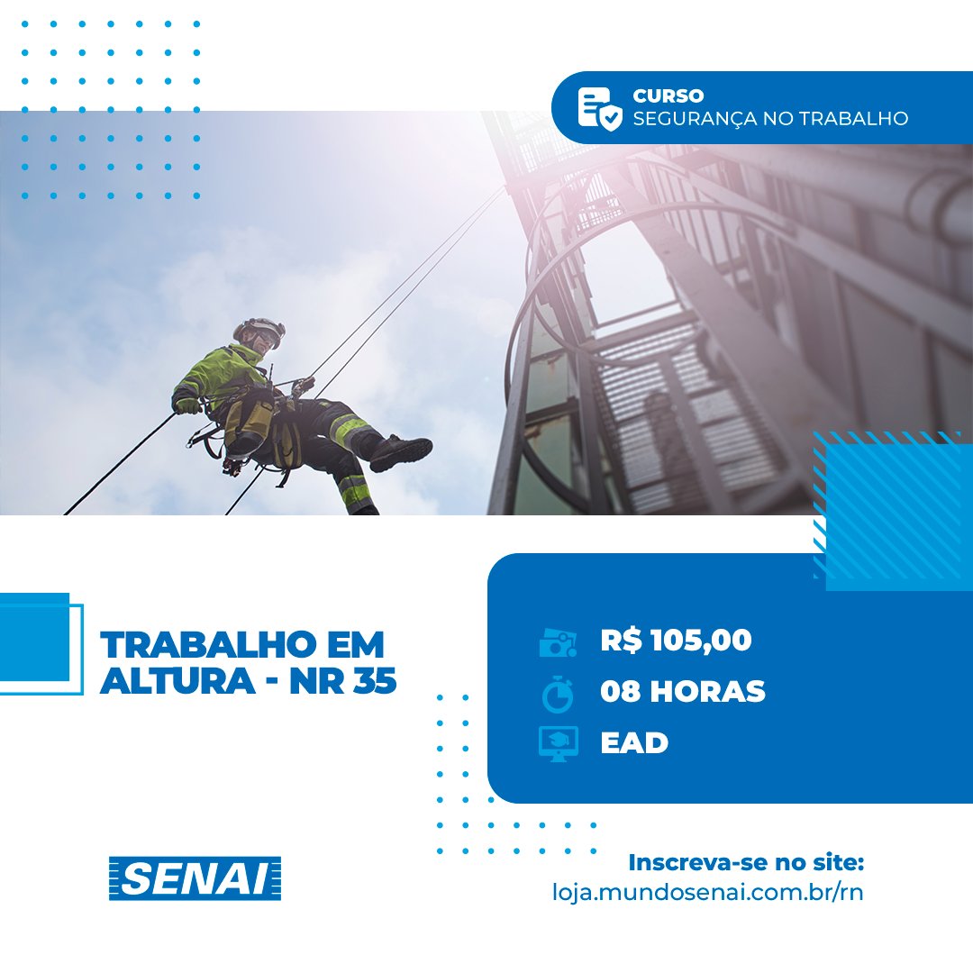 SenaiRN's tweet photo. #Oportunidade 

Gostaria de complementar a formação na área e se preparar para atuar no trabalho em altura de forma segura, organizada e prudente, conforme as normas e determinações de segurança?

Temos o curso ideal para você! Inscreva-se no site: https://t.co/cAInaW1ynn 👷 https://t.co/nZh2SGtjXv