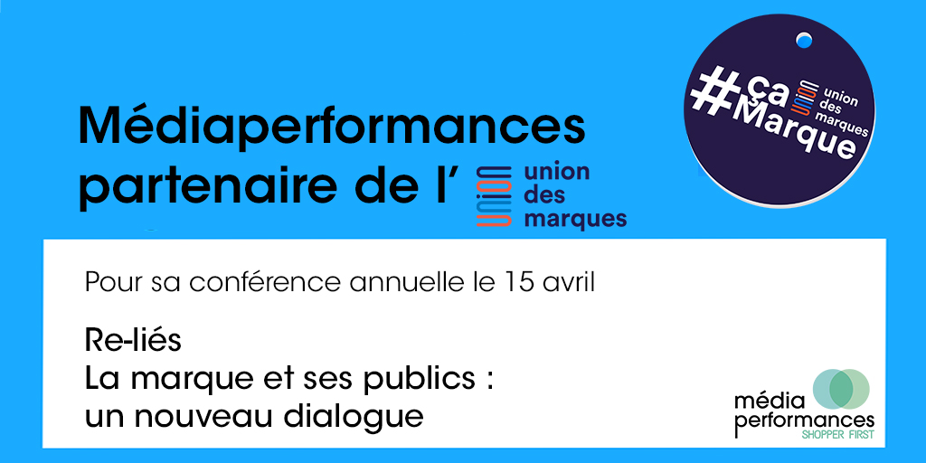 Mediaperformances (@mediaperforman) on Twitter photo <a href="/mediaperforman/">Mediaperformances</a> partenaire de l’événement #Çamarque ❗
La conférence de l'<a href="/Uniondesmarques/">Union des marques</a> consacrée aux marques et à l’efficacité.
🎙<a href="/RmyGerin/">Rémy Gerin</a> , Président de Mediaperformances parlera de « comment recréer de la proximité entre les marques et les shoppers ».
➡ RDV le 15 avril <a href="/mediaperforman/">Mediaperformances</a> partenaire de l’événement #Çamarque ❗
La conférence de l'<a href="/Uniondesmarques/">Union des marques</a> consacrée aux marques et à l’efficacité.
🎙<a href="/RmyGerin/">Rémy Gerin</a> , Président de Mediaperformances parlera de « comment recréer de la proximité entre les marques et les shoppers ».
➡ RDV le 15 avril