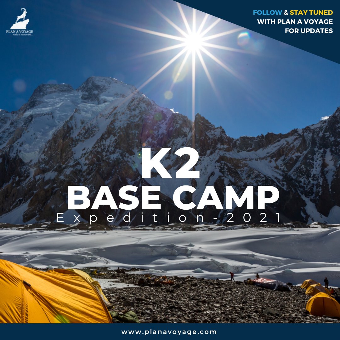 PlanAVoyage's tweet photo. Plan A Voyage announce their greatest tour yet ! The K2 Base Camp Expedition Tour ! 
.
.
Keep following us and Stay tuned for upcoming mega updates in the tour !
.
.
Check our website for updates at 
https://t.co/nd2iIW7cQX 
.
.
#K2 #expedition #K2basecamp #summers #upcoming https://t.co/9RfXr2tViy