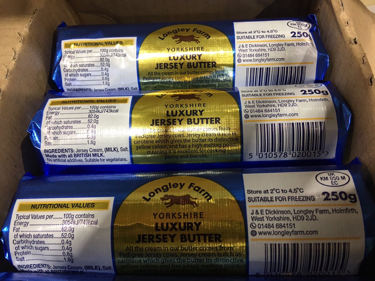 Longley Farm Luxury Jersey Butter is a golden, creamy, deliciously rich butter ideal for brightening up any day. Spread on an English breakfast muffin, a scone or even freshly baked bread and you've got a the tastiest of treats! 🐮🧈