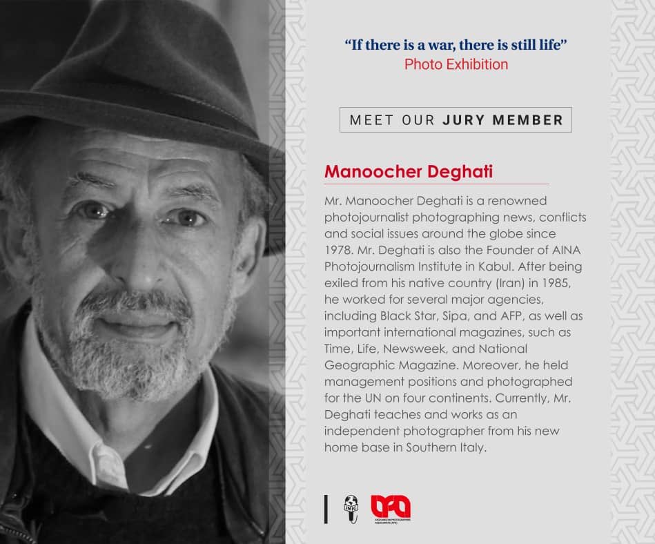 APAAfg's tweet photo. Meet Mr. Manocheer Deghati, our jury member for the photo exhibition "If there is a war, there is still life".

Mr. Deghati is a renowned photojournalist photographing news, conflicts, and social issues around the globe since 1978. https://t.co/M0JD5Ee2sR