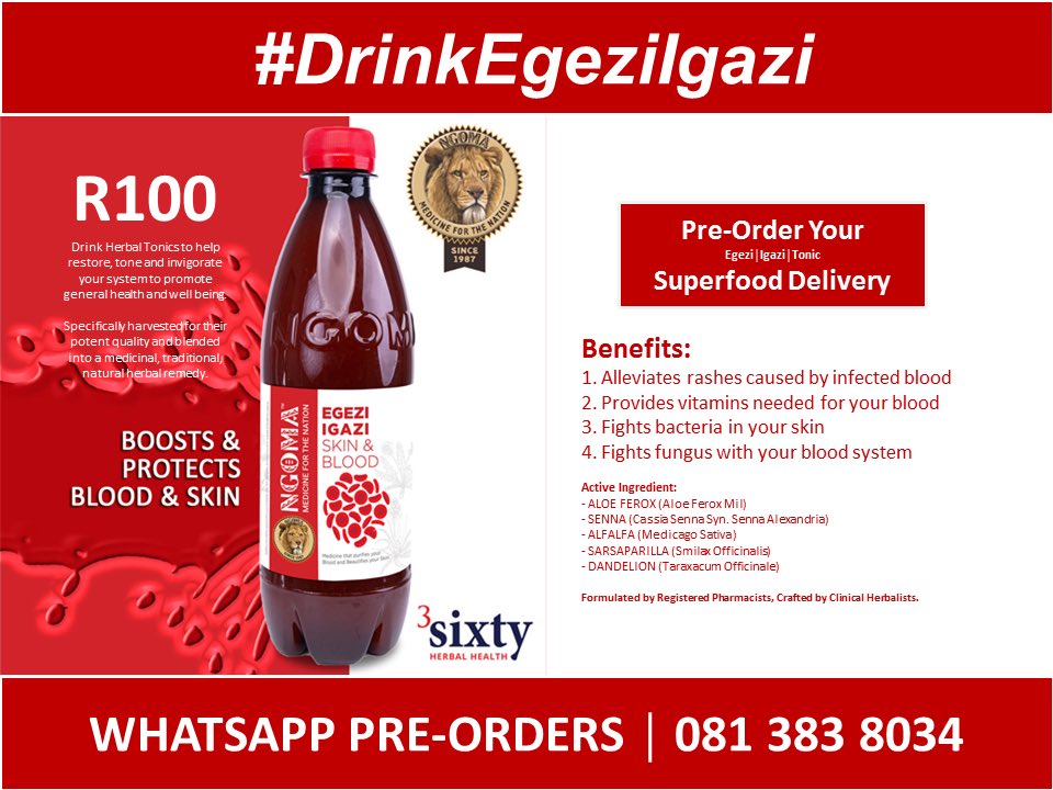 BizCoach_Marsh's tweet image. Shop Egezi Igazi Skin &amp;amp; Blood. 

An infusion of strong medicinal herbs that may assist with:
- Fighting bacteria in your skin
- Alleviating skin rashes
- Providing vitamins needed for your blood
- Fighting fungus within your blood system
 #AfricanTraditionalMedicine #BloodSystem