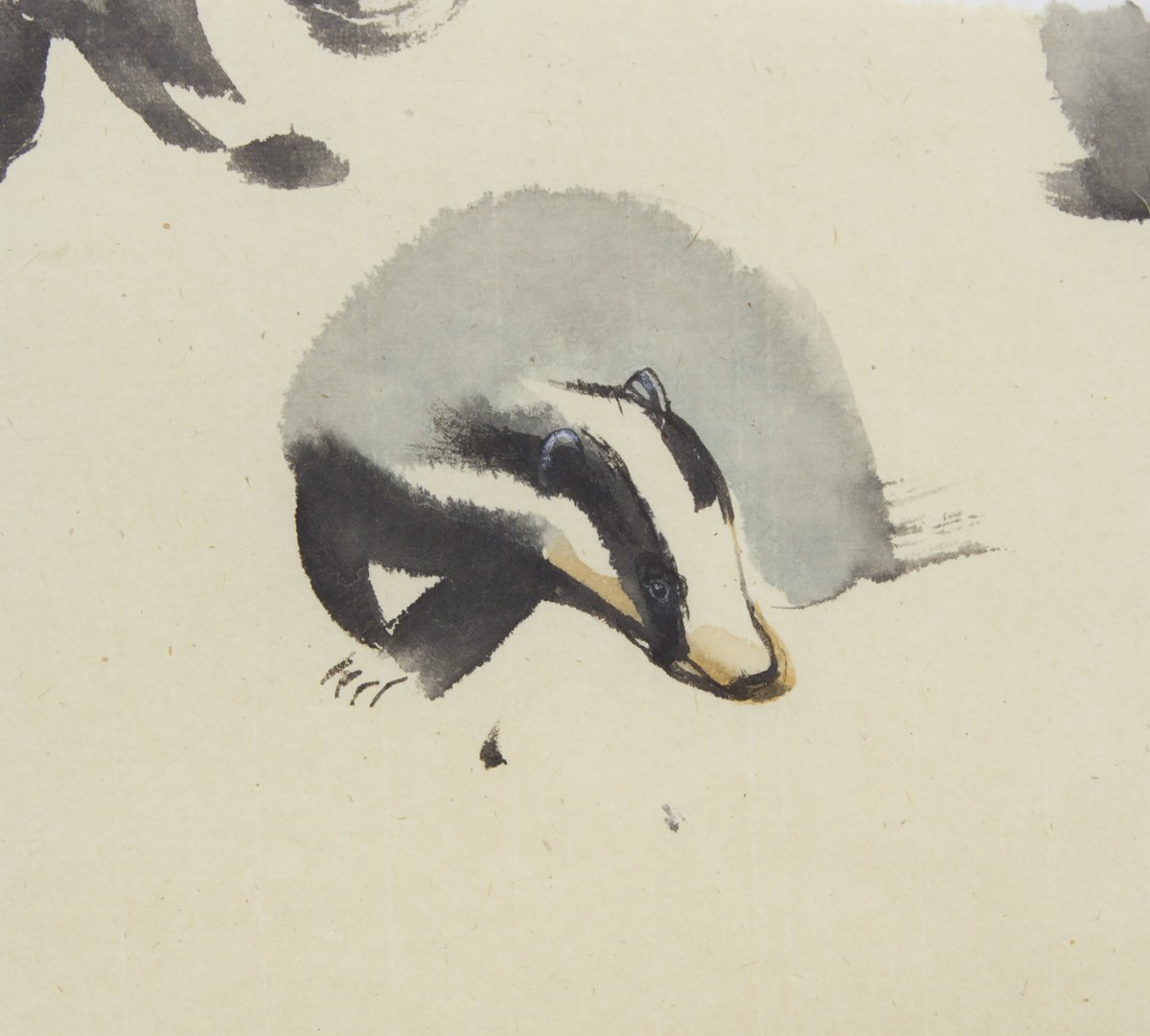 'There is no lockdown summer evening better spent than sitting quietly in the company of badgers.' Artist Claire Harkess paints wildlife within One Square Mile of home. For this and other animals see rsw.org.uk/digital-exhibi… until Monday 19th