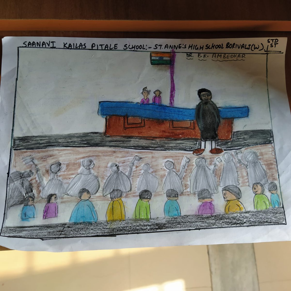 Beautiful drawings by my niece Saanavi on the occasion of Ambedkar Jayanti 
#SaanaviPitale #StAnnesHighSchoolborivaliwest 
#1stGrade
#AmbedkarJayanti2021 
#drawing #painting #art #artist #DrBRAmbedkar #drbrambedkar2021