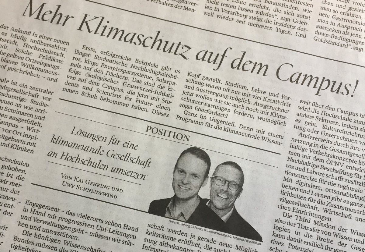 KaiGehring's tweet photo. Heute der doppelte #Lesetipp zum #CampusForFuture: mein Gastbeitrag mit @UweSchneidewind im @Tagesspiegel & unser druckfrischer grüner Bundestagsantrag zum Klimaschutz in der Wissenschaft!
👉 https://t.co/NyzxXd70rW https://t.co/agygDaaKSy