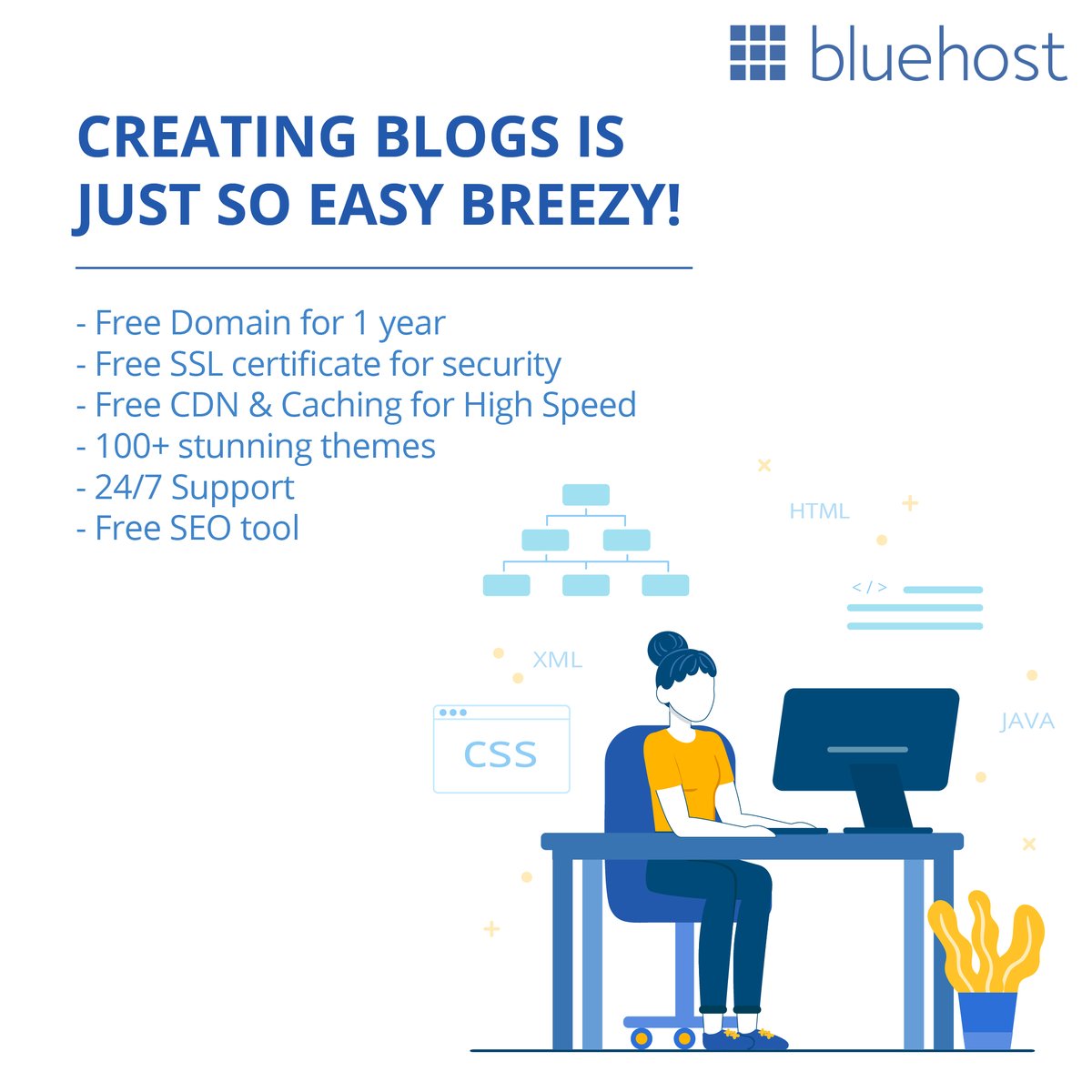 BluehostIndia's tweet photo. Give your passion a platform with a little help from Bluehost. Buy the All-in-one Blogger’s Bundle at ₹249 per month and get started!
Visit here to know more: https://t.co/JOk5vK3eSN
.
.
#wordpress #creator #blogger #developer #wordpressdeveloper #webprofessional #webdeveloper https://t.co/F574UjKqYm