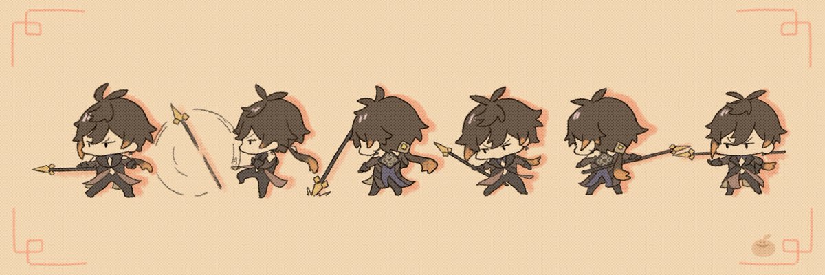 zhongli (genshin impact) multiple views weapon polearm 1boy simple background male focus holding weapon  illustration images