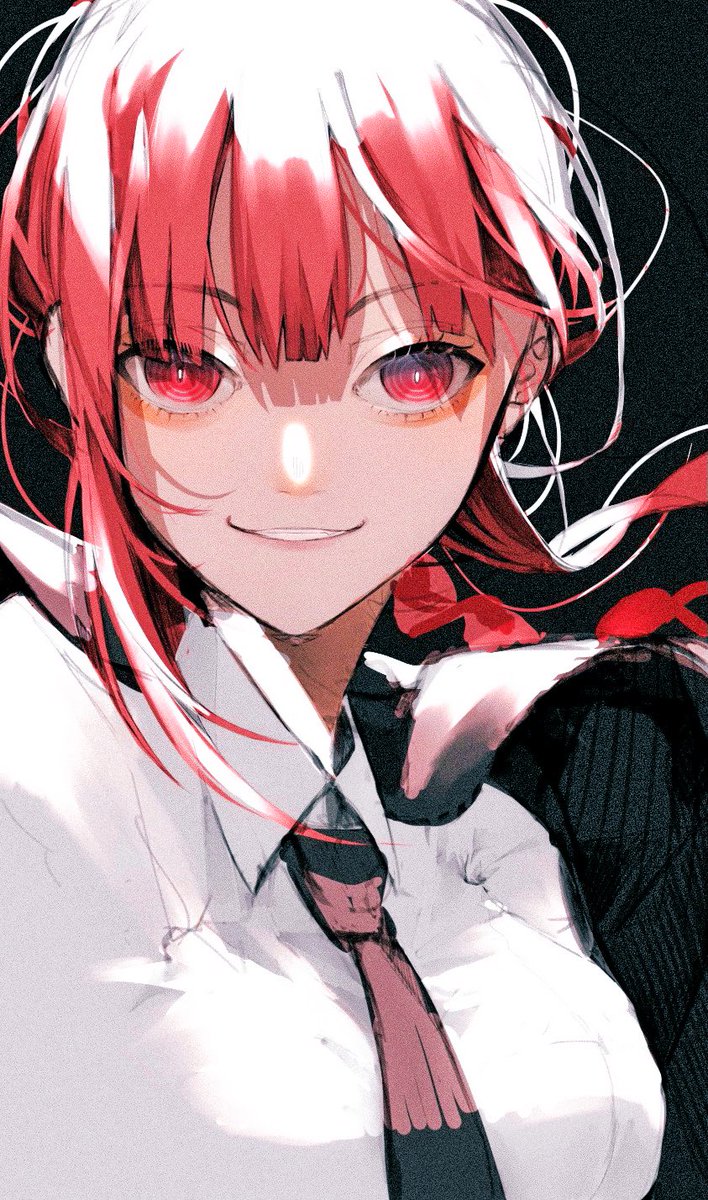 makima (chainsaw man) 1girl solo necktie looking at viewer shirt smile red hair  illustration images