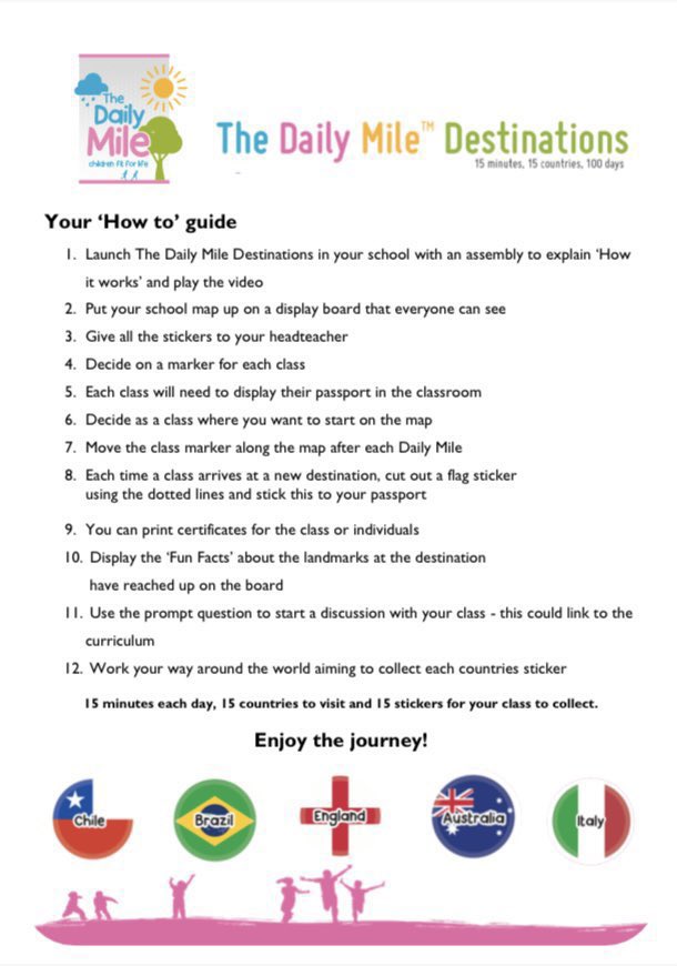 nlsportsdev's tweet photo. We are very excited to get our first update tomorrow from the Primary Schools who started The Daily Mile Destinations Challenge on Monday 😁 how far do you think they’ve all travelled so far? If your school would like to get involved please DM us 👍 #ActiveAtSchool #TheDailyMile https://t.co/BDCiaWa6lz
