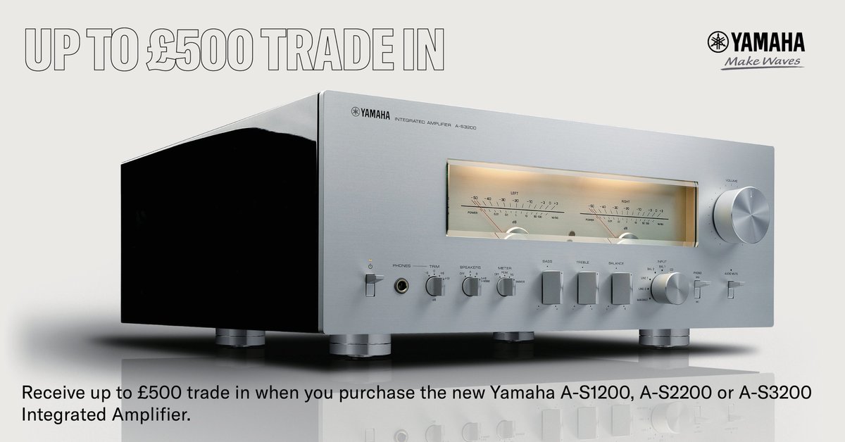 Receive up to £500 Trade In when you purchase one of the new range of Yamaha Integrated Amplifiers. 

#TradeIn #YamahaHomeAudio #YamahaAmplifier