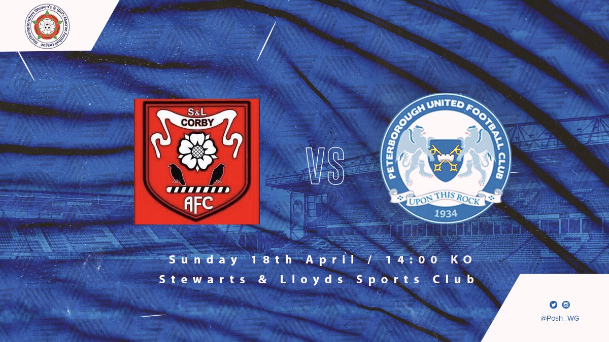 ThePoshGirlsFP's tweet photo. RESERVE TEAM FIXTURE | Our Reserve Team travel to Corby this Sunday!

🆚 @CorbySLLadiesFc 
🗓️ Sunday 18th April 2021
📍 Stewarts &amp; Lloyds Sports Club

#pufc https://t.co/8rzNhZpp6v