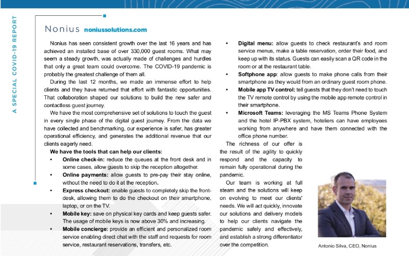 NoniusSoftware's tweet image. 💬 Nonius&apos; CEO, Antonio Silva, shared with @HospUpgrade  the new safer and contactless guest journey we built to help our clients in these hard times we are facing.

Check out the full statement in the image below. 👇🏼

bit.ly/32g0yZ4

#hospitality #contactlesstechnology