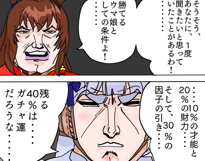 ゴルシとゴルゴの字面が似ている、というだけで描いたので条件は適当です 