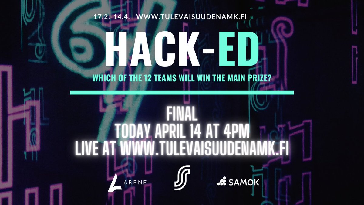 ”On ilo tuomaroida näin korkeatasoista #hackathon'ia, jossa #AMKopiskelijat pääsevät todella näyttämään osaamistaan”, pääyhteistyökumppani S-ryhmän <a href="/MeinckeNina/">Nina Meincke</a> iloitsee. 

🎓<a href="/SAMOK_FIN/">SAMOK</a> &amp; <a href="/Arene_ry/">Arene</a> #TulevaisuudenAMK -finaalissa kisataan paremman tulevan puolesta klo 16 alkaen.