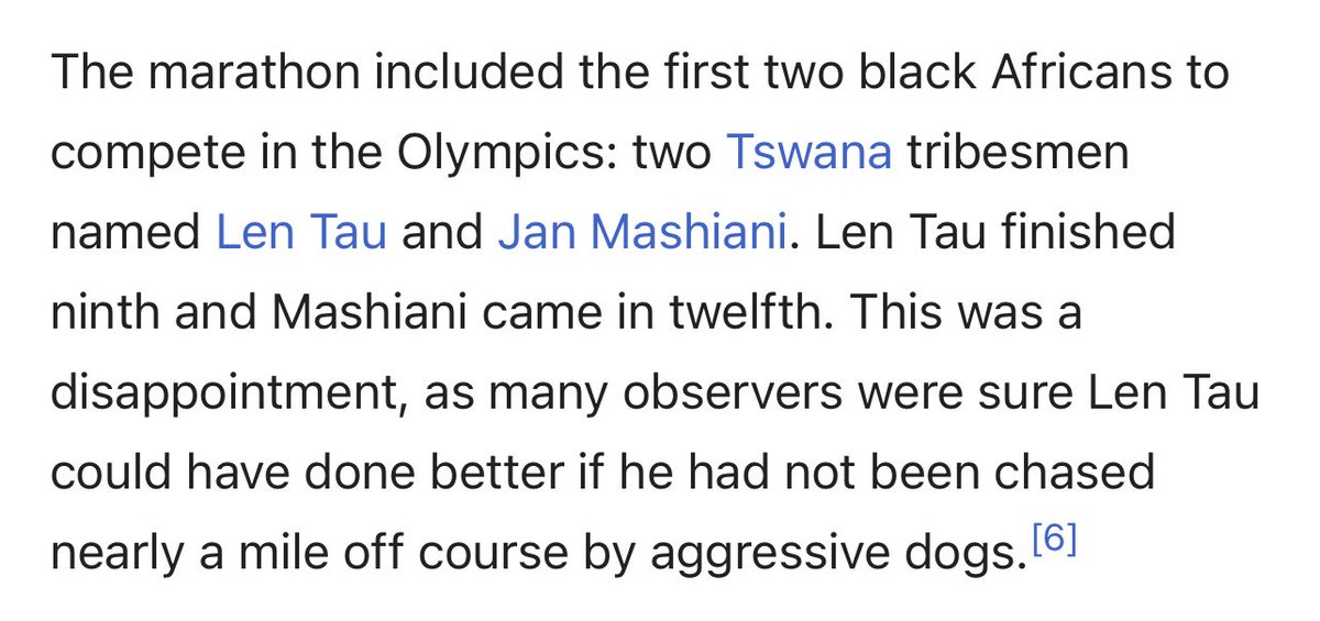 The wikipedia page for the 1904 Olympics Men’s Marathon might be my favourite Wikipedia page ever