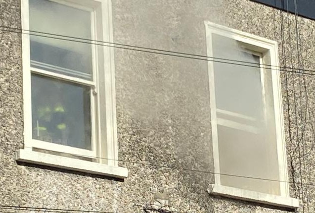 DubFireBrigade's tweet image. Three units have attended a house fire in Dun Laoghaire. Firefighters in breathing apparatus extinguished the fire after conducting a search. 

A positive pressure fan was then used to ventilate the building of smoke.

#Dublin #fire #DLRCC