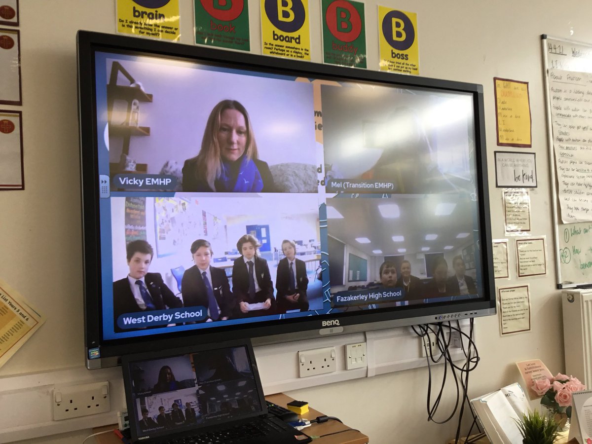 CTKLiverpoolY6's tweet photo. An online seminar about transition into secondary schools answering questions/worries that ourselves and other children from other schools have! I think we’re all feeling a little more reassured hearing from @westderbyschool @FazakerleyHigh pupils 😊 https://t.co/DFwZluTWiJ