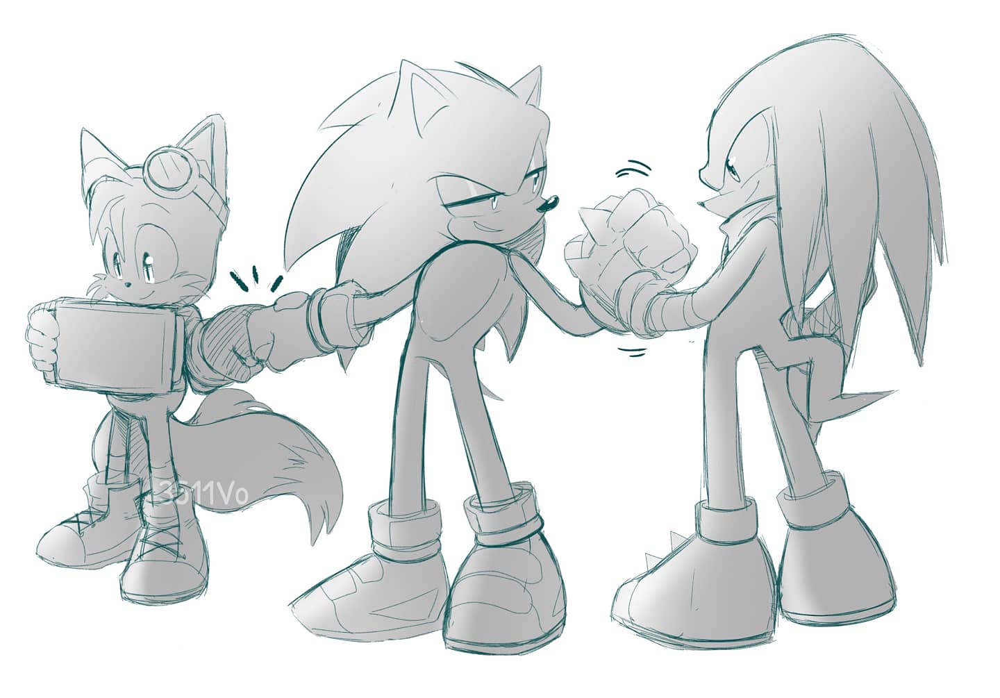 sonic the hedgehog and hyper sonic (sonic) drawn by anhminh_vo
