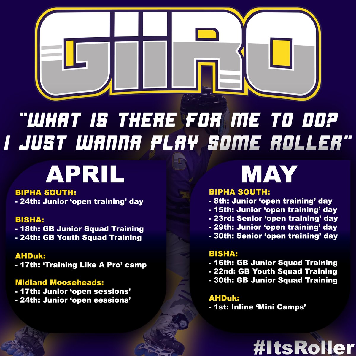 GIIROSports's tweet photo. “I Just Wanna Play Some Roller” 🏒🕺🏽 #ItsRoller . https://t.co/OPxyXJ37YF