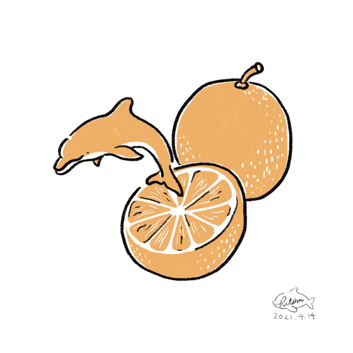 あらたひとむ 4月14日はオレンジデー バレンタインデー ホワイトデーと続きオレンジデーだそう ちなみにオレンジ色の イルカが夢に出てきたら健康運アップの兆し 毎日元気いっぱいに過ごせるでしょう あらたひとむ 4月14日 今日は何の日 Whale