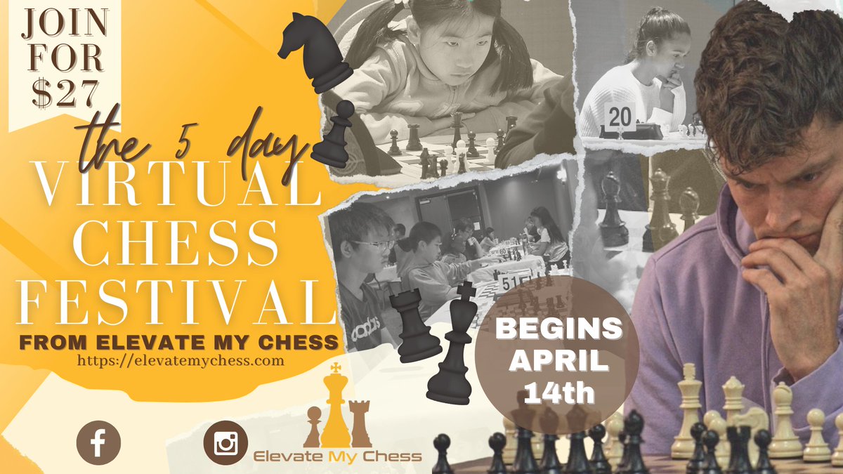 elevatemychess's tweet photo. EMC 5-Day Virtual Chess Festival Kicks Off Today At 5:30 PM With A Head-To-Head Clash Between WIM Svitlana v. IM Mark Plotkin... - https://t.co/IxqHRQ20vr https://t.co/NVI1lapWEU