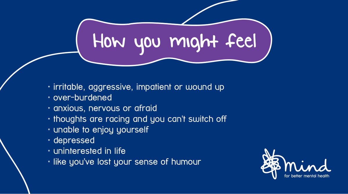 We all experience stress differently. Sometimes you might be able to tell right away when you're feeling under stress, but other times you might keep going without recognising the signs. (2/5)