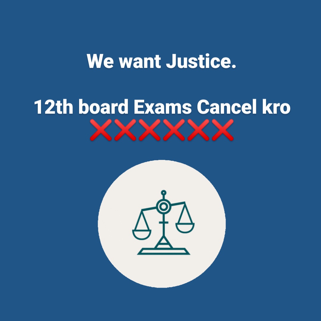 YashiVe01297403's tweet photo. #cancel12thboardexams2021 we want justice #pehlejaanphirexam #JusticeFor12thStudents. https://t.co/1V7DmE8cHq