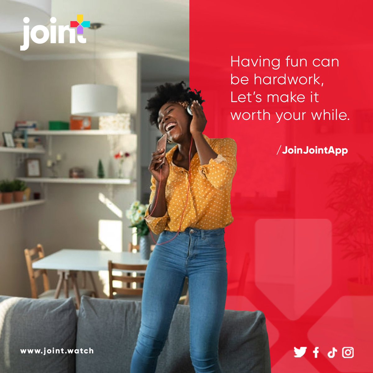 veva_peter's tweet photo. Whatever makes your soul shine, we’ll pay for it #JoinJointApp.
Start earning on your first day as a content creator on Join+ #ComingSoon.
Find out more:
https://t.co/zoDiLWtbhW https://t.co/NIIxF1VYSf
Please RT and watch out, have fun and earn while doing so! https://t.co/VAVM3tN6ej