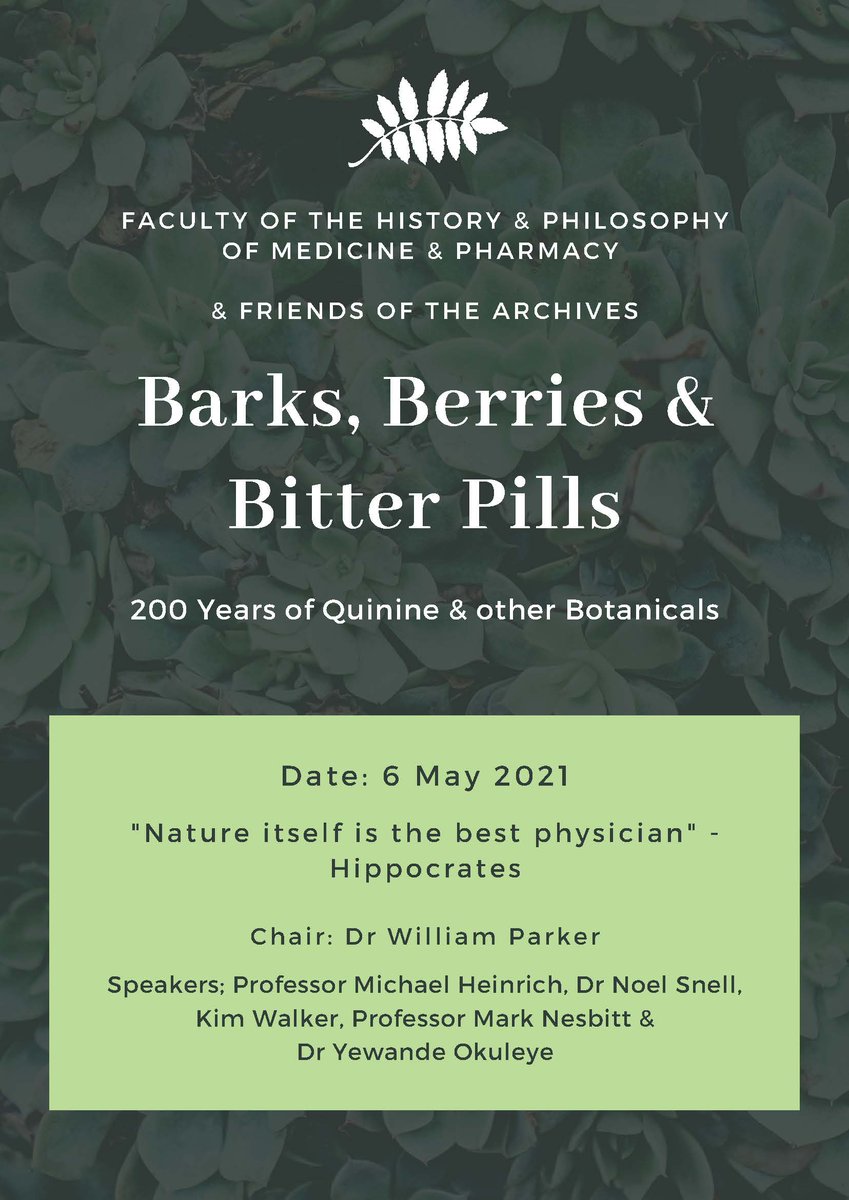 CfHealthStudies's tweet image. #wednesdaythought #event 1 day Symposium on 6.5.21 - #Online via zoom. Why not join us &amp;amp; see our poster compeition - deadline now 28.4 - apply now. @TheClotDoc @PharmHist @brithistmed @rpharms @kewgardens @ChelsPhysicGdn  ://www.apothecaries.org/product-category/events/