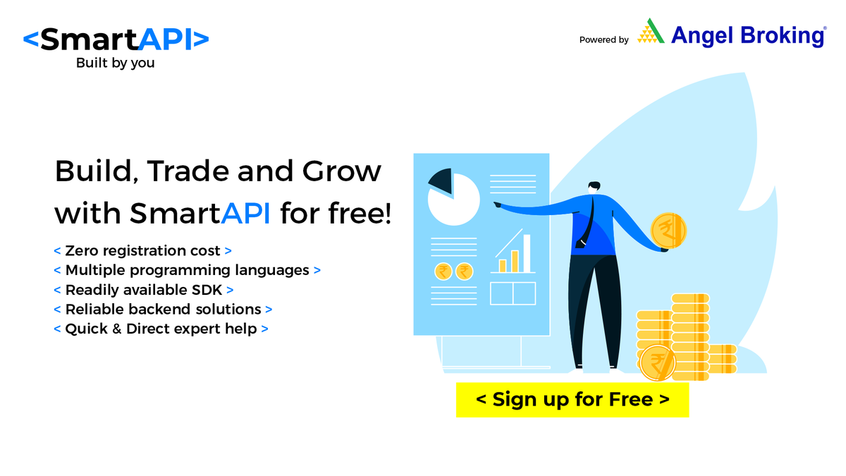 AngelOne's tweet image. Now start trading with smart and reliable backend solutions with #AngelBroking's #SmartAPI.
Just click on the link and sign up now: bit.ly/2QlrxzY