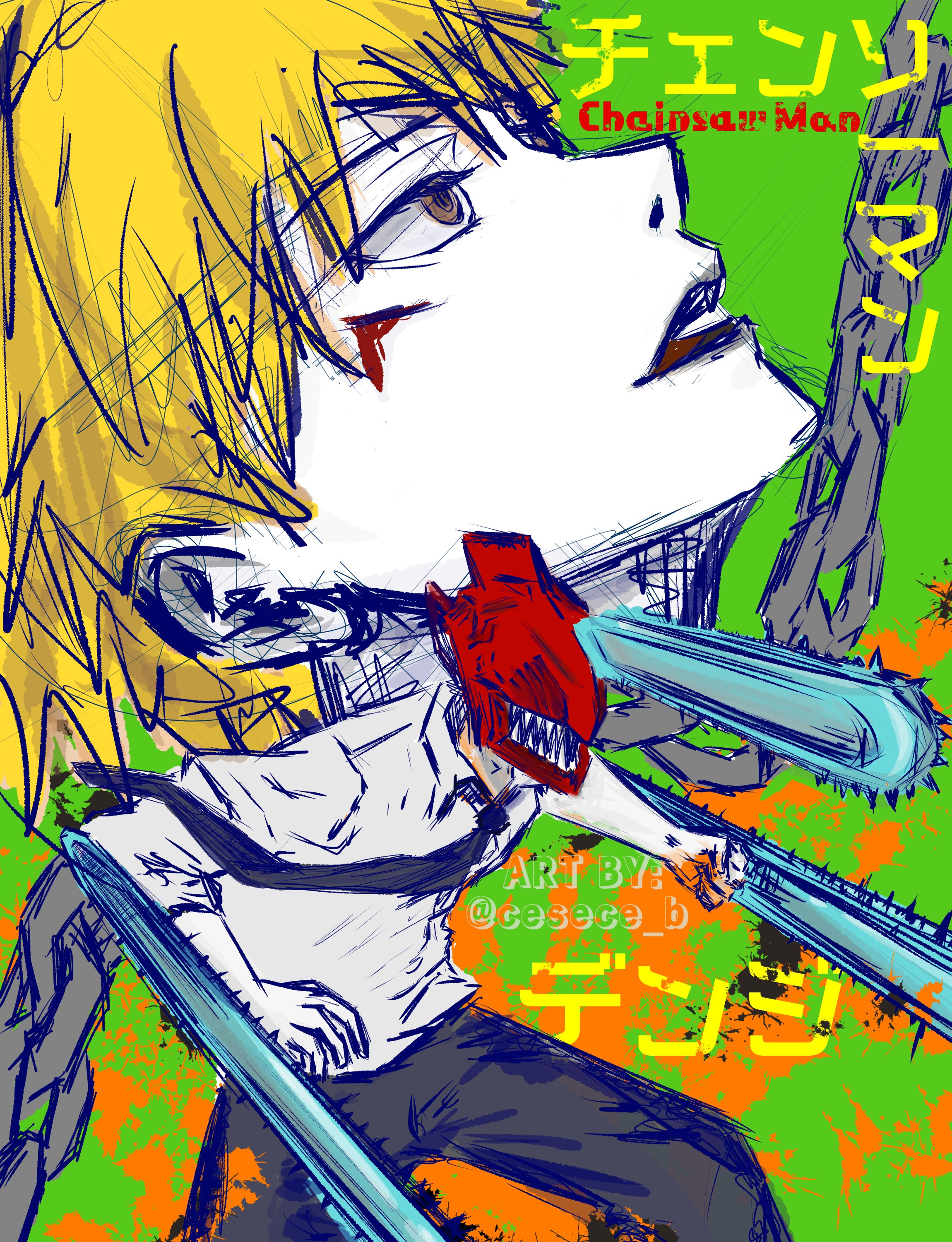 A Very Messyyy Sketch Of Denji Chainsaw Man Chainsawman チェンソーマン パワー Denji デンジ Fanart イラスト スケッチ 絵 落書き Illustration Sketch Art Drawing Rkgk Characterart キャラクター Digitalart