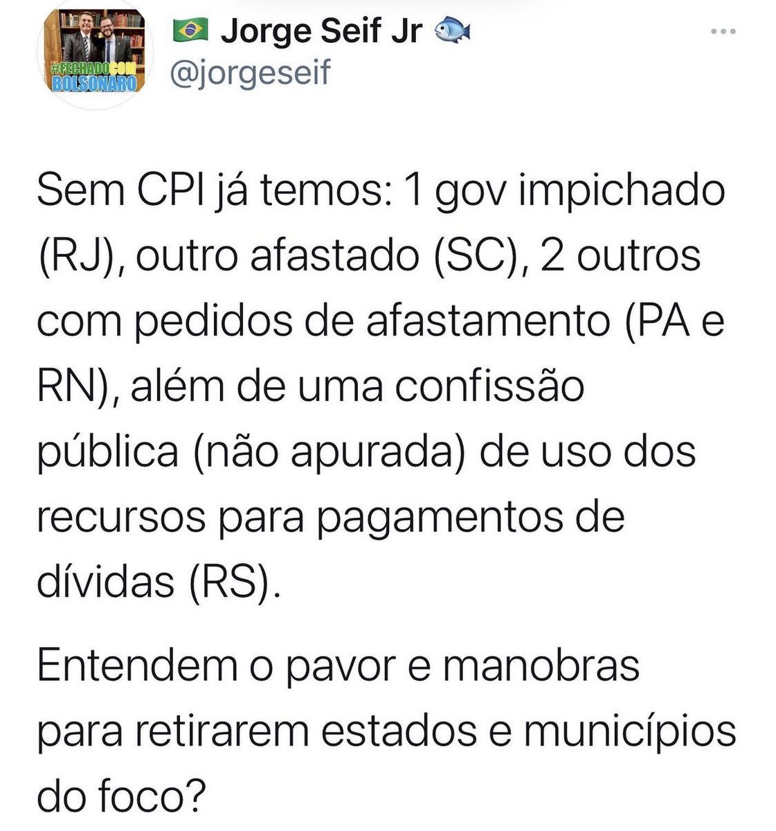 BolsonaroSP's tweet photo. A mágica do "quem não deve, não teme" desaparecendo em 3... 2... 1...

*Via @jorgeseif https://t.co/PfqOst9ZGC