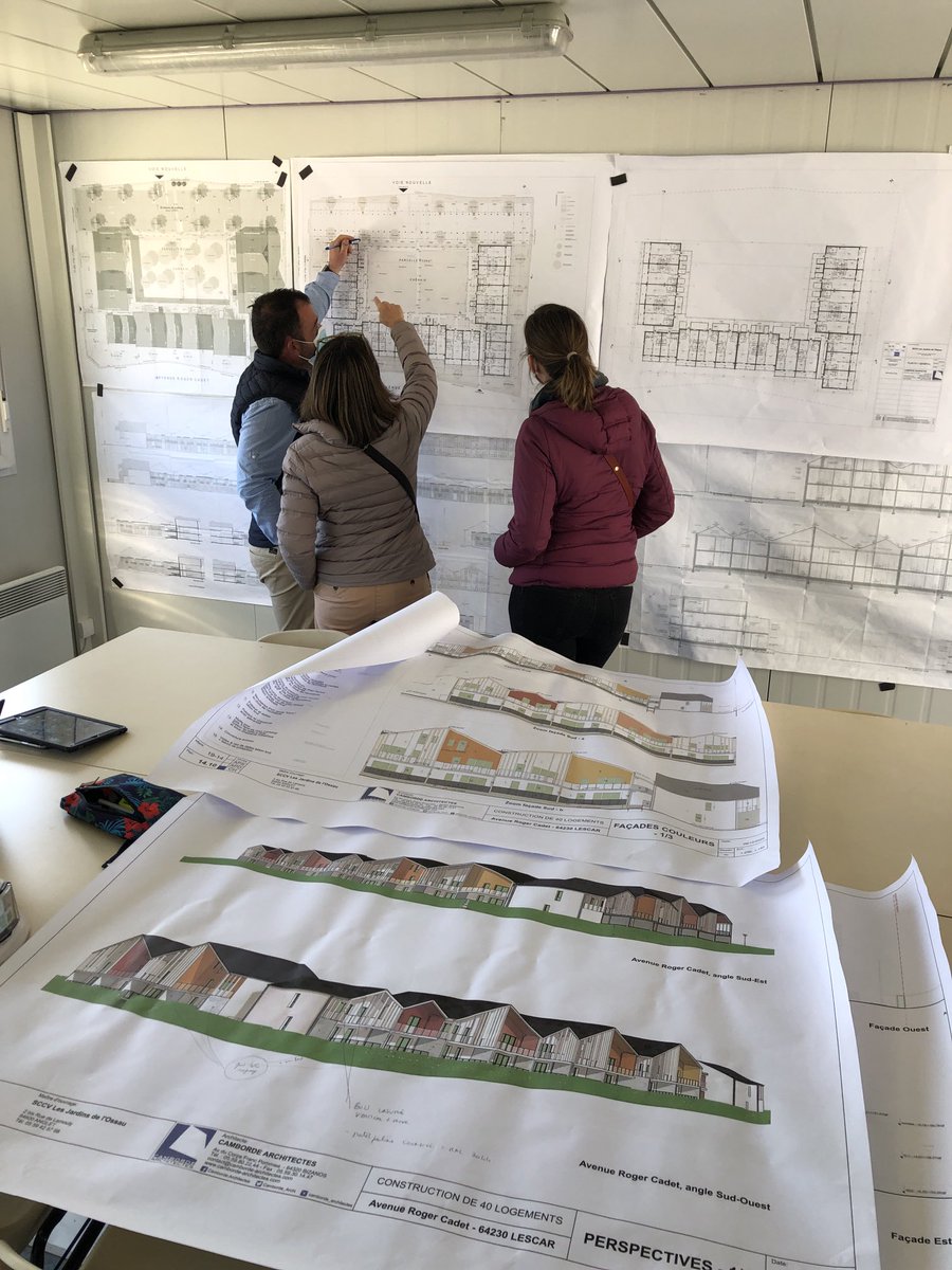 Réunion de chantier à Lescar pour préparer la livraison de notre prochaine résidence en septembre.