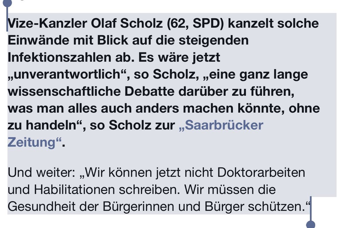 Das ist so unverschämt. Ein Jahr in der Pandemiebekämpfung nichts auf die Reihe zu bekommen und jetzt berechtigte Einwände im parlamentarischen Verfahren zu diskreditieren, ist ganz schlechter Stil. Ich hoffe, die SPD-Bundestagsfraktion lässt sich das nicht gefallen.