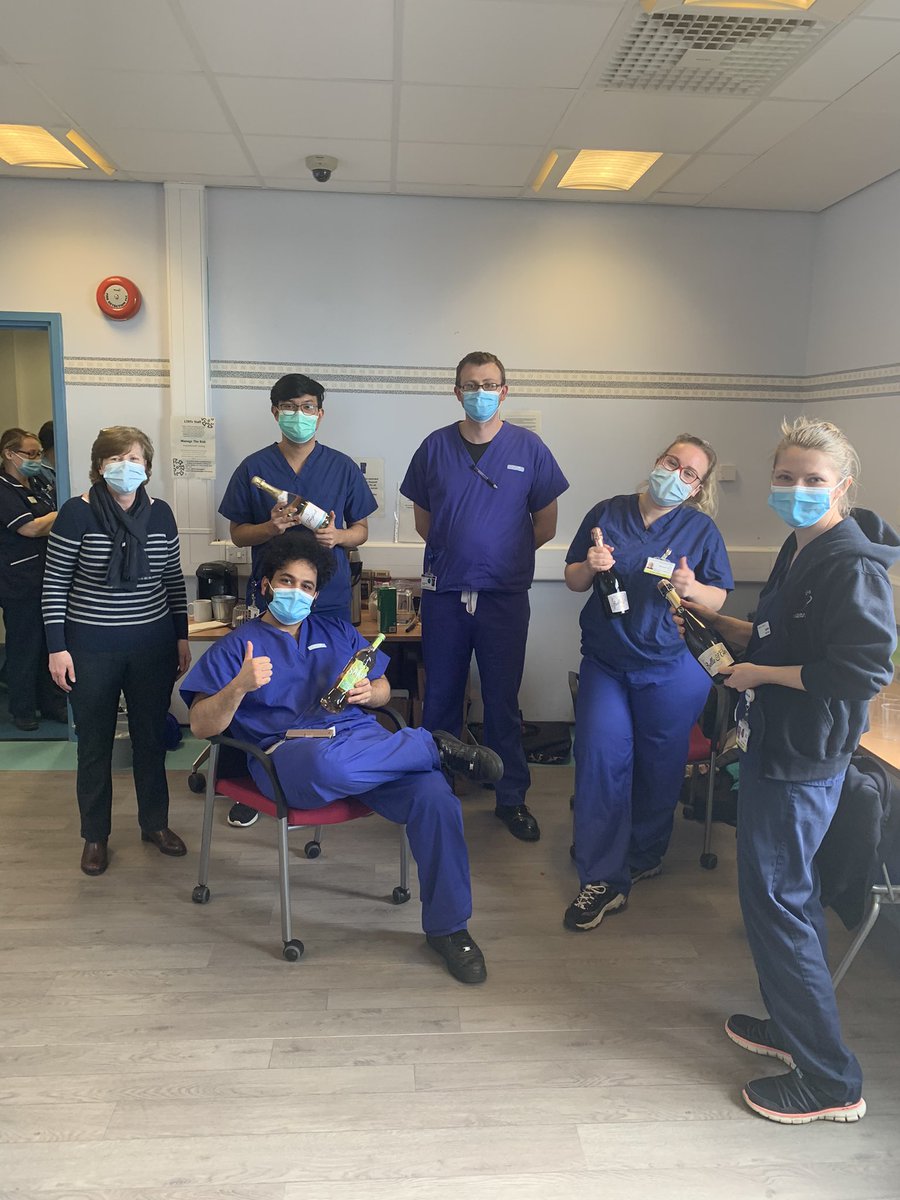 Little_G83's tweet photo. We’ve been on pins all morning here at the vaccination hub @LancsHospitals but the results are in...congratulations to our 4 medical students on shift today who have all passed their final exams and are now fully fledged doctors! Congratulations we’re all very proud #nosecco https://t.co/8XX1vOLRjM