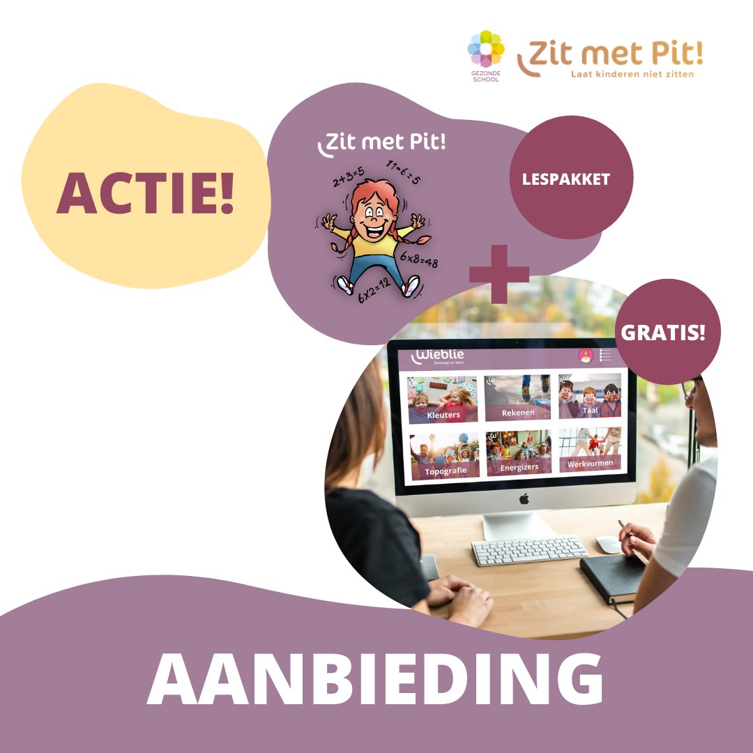ZIT MET PIT! IS VERNIEUWD!
Zit met Pit! is een lespakket voor de bovenbouw van het primair onderwijs. In 6 lessen leren kinderen alles over gezond gedrag rondom beeldschermgebruik. 
Zit met Pit! is een erkende Gezonde School activiteit!
.
AANBIEDING! bit.ly/3dUSCSC