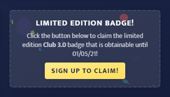 HytaleGuide's tweet image. If you have not done so already, be sure to claim your Limited Edition Club 3.0 badge by visiting hytaleguide.net and clicking the claim button on the right! It will become unavailable in roughly 2 weeks, so what are you waiting for?!?

#Hytale #HytaleGame #HytaleGuide