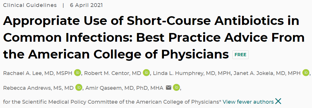SIDP (@sidpharm) on Twitter photo ICYMI ‼️
New guidelines from <a href="/AnnalsofIM/">Annals of Int Med</a> on antibiotic prescribing focus on #shortcourse therapy for several common bacterial infections including AECOPD, CAP, UTIs, and cellulitis 🫁💦🦵
Find it here: acpjournals.org/doi/10.7326/M2… ICYMI ‼️
New guidelines from <a href="/AnnalsofIM/">Annals of Int Med</a> on antibiotic prescribing focus on #shortcourse therapy for several common bacterial infections including AECOPD, CAP, UTIs, and cellulitis 🫁💦🦵
Find it here: acpjournals.org/doi/10.7326/M2…