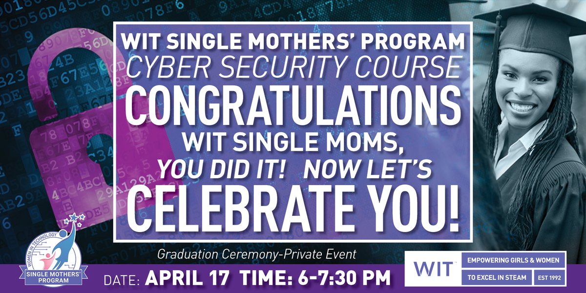 witgeorgia's tweet photo. 🎉🎓 Congratulations to our Single Mother's on their upcoming graduation at @EmoryUniversity where they have earned a certificate in Cyber Security!🎉🎓

 #WITSMP #SingleMoms #WITSingleMothersProgram #Graduation #WIT #WomenInTech https://t.co/5YjsEejZoi