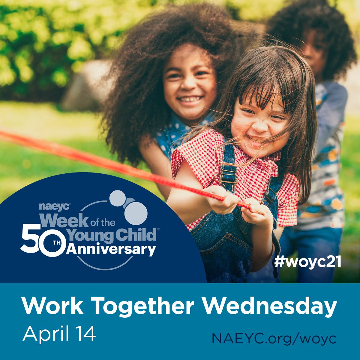 It's Work Together Wednesday! Did you know that teamwork develops young children's social and early literacy skills? Share how you are working together virtually or at home with #woyc21!