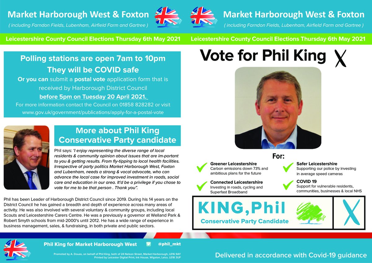 phil_mkt's tweet photo. #VoteConservative #VotePhilKing on #May6th, if you're in #MarketHarboroughWest #Foxton #Ludenham #Gratree #AirfieldFarm #FarndonFields #Logan #Welland areas then no2 on the ballot paper ty https://t.co/bmeRsSMJg1