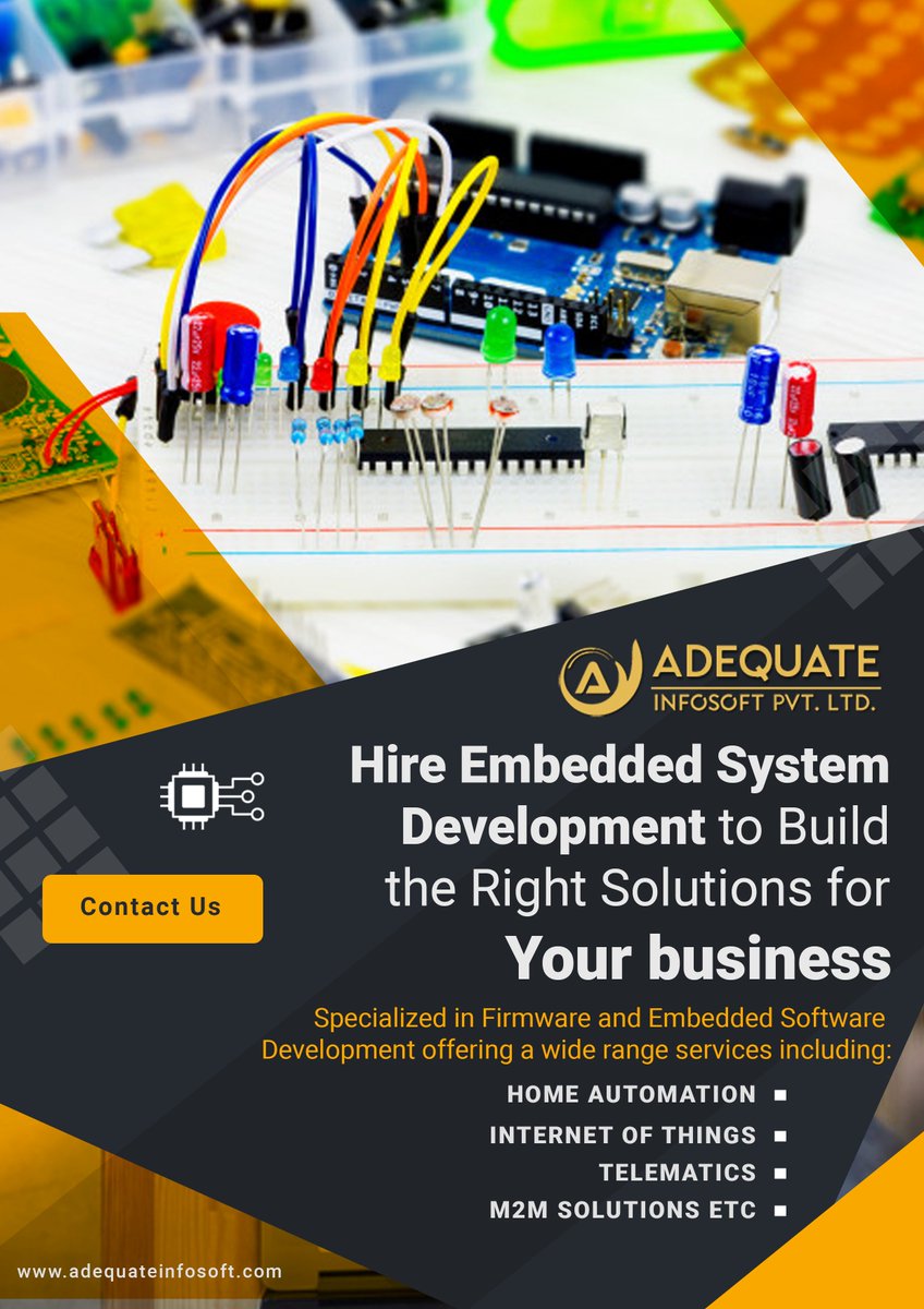 ADQInfosoft's tweet image. Hire Embedded System Development to Build the Right Solutions for Your Business.
#embeddedsystemsdevelopment #embeddedsoftwaredevelopmentcompany #AdequateInfosoft ##trending #IoT #homeautomation